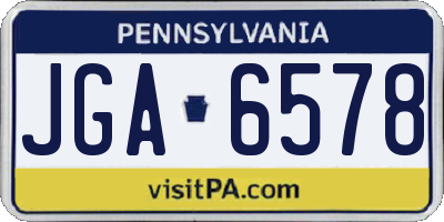 PA license plate JGA6578