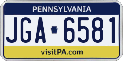 PA license plate JGA6581