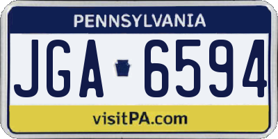 PA license plate JGA6594