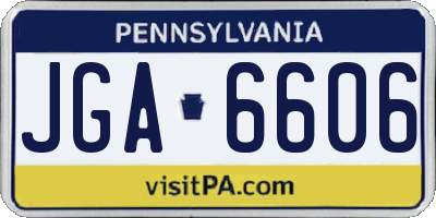 PA license plate JGA6606
