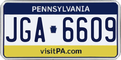 PA license plate JGA6609