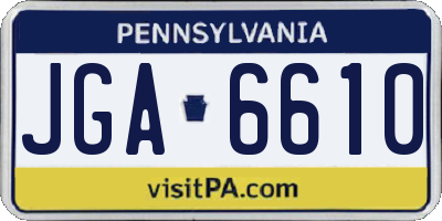 PA license plate JGA6610