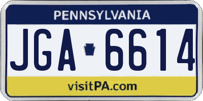 PA license plate JGA6614