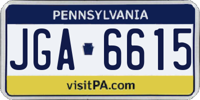 PA license plate JGA6615