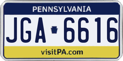 PA license plate JGA6616