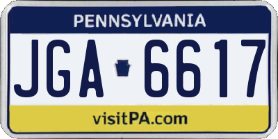 PA license plate JGA6617