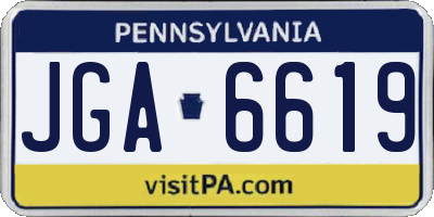PA license plate JGA6619