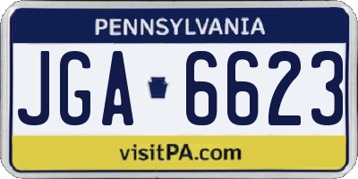 PA license plate JGA6623