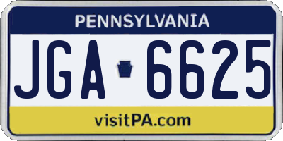 PA license plate JGA6625