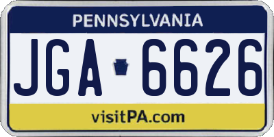 PA license plate JGA6626