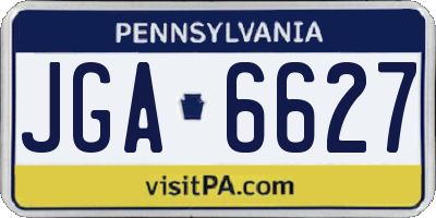 PA license plate JGA6627