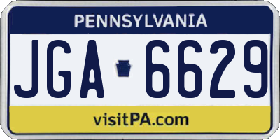 PA license plate JGA6629
