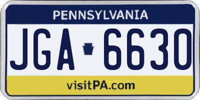 PA license plate JGA6630