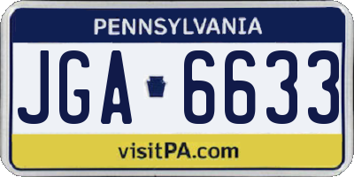 PA license plate JGA6633