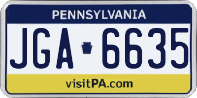 PA license plate JGA6635