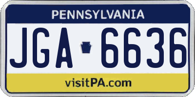 PA license plate JGA6636