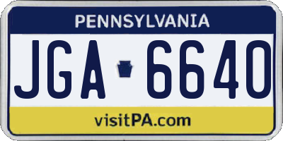 PA license plate JGA6640