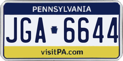 PA license plate JGA6644
