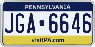 PA license plate JGA6646