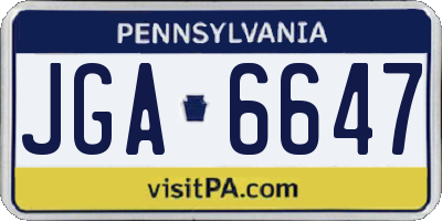PA license plate JGA6647