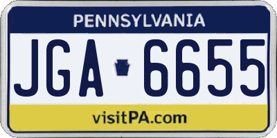 PA license plate JGA6655