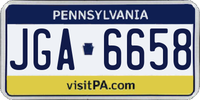 PA license plate JGA6658