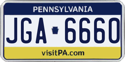 PA license plate JGA6660