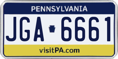 PA license plate JGA6661