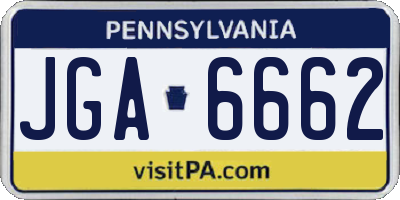 PA license plate JGA6662