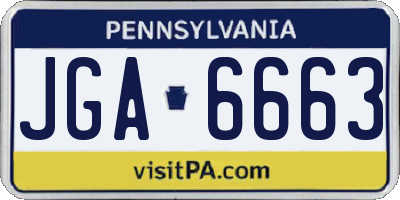 PA license plate JGA6663