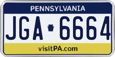PA license plate JGA6664