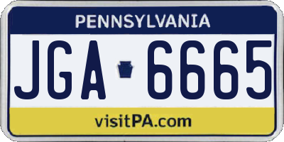 PA license plate JGA6665