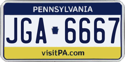 PA license plate JGA6667