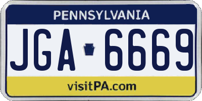 PA license plate JGA6669