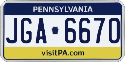 PA license plate JGA6670