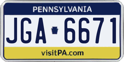 PA license plate JGA6671