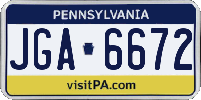 PA license plate JGA6672