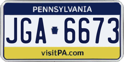 PA license plate JGA6673