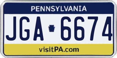 PA license plate JGA6674