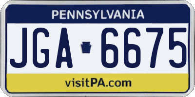 PA license plate JGA6675