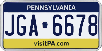 PA license plate JGA6678