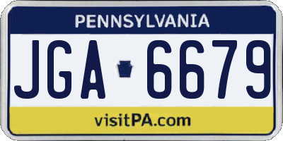 PA license plate JGA6679