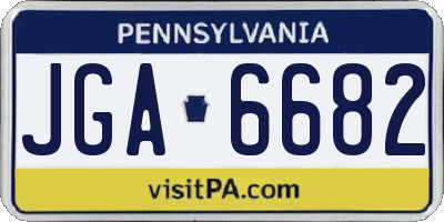 PA license plate JGA6682