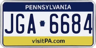 PA license plate JGA6684