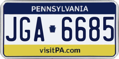 PA license plate JGA6685