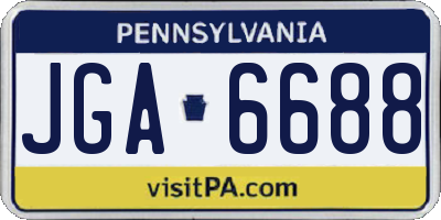 PA license plate JGA6688