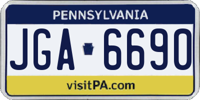 PA license plate JGA6690