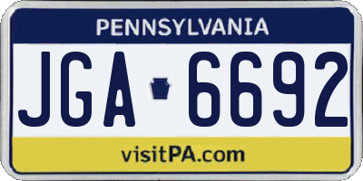 PA license plate JGA6692
