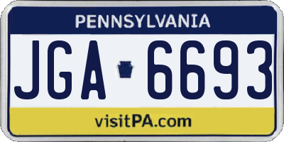 PA license plate JGA6693