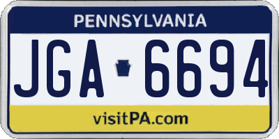 PA license plate JGA6694